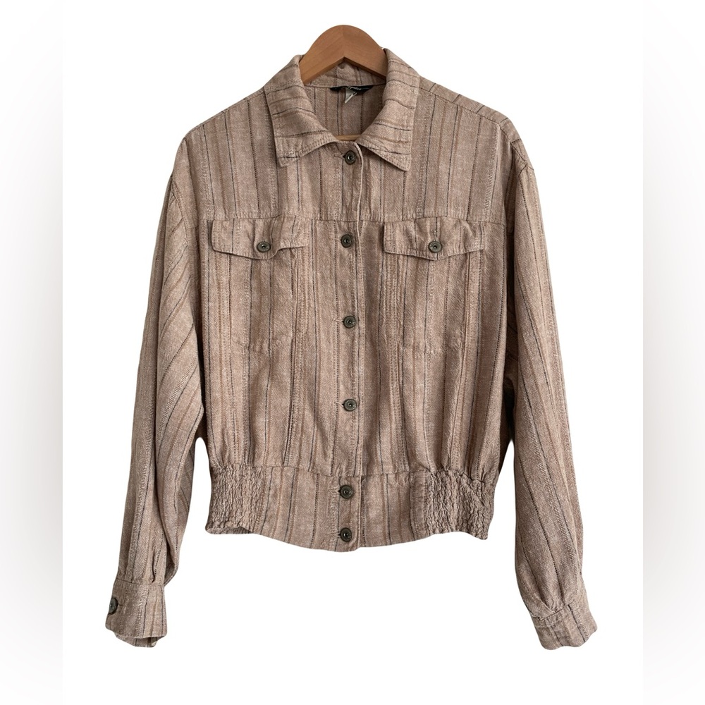 Linen Blend Tan Jacket - Picture 2 of 8